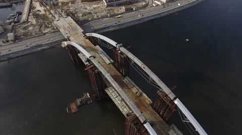 Unfinished Bridge Stock Footage 64067198