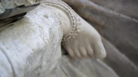 An Unfinished clay idol of Goddess Devi Durga, for upcoming Durga Puja Video stock 229728663