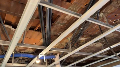 Unfinished corridor under construction view 库存影片 336237883