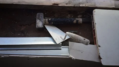 Unfinished corridor under construction view Видео 336238120
