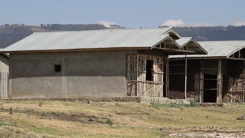 Unfinished homes side by side. Stock Footage 97105271