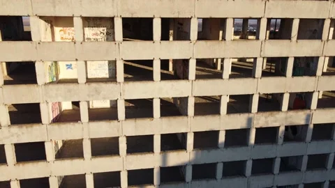Unfinished hotel Stock Footage 164880658