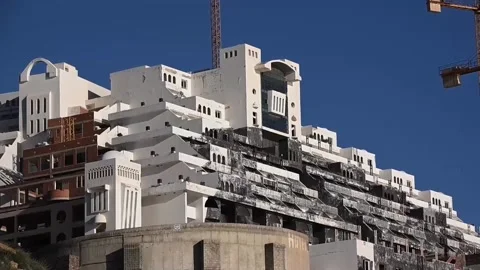 Unfinished hotel in Spain marks two decades of legal limbo, Almería, ES - 20 Feb Stock Footage 329287974