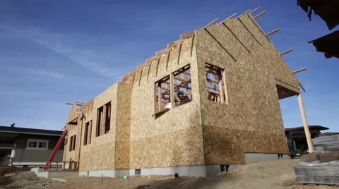 UNFINISHED HOUSE BEING BUILT Stock Footage 52550341