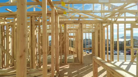 Unfinished house construction site Stock Footage 68576366