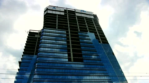 Unfinished skyscraper Stock Footage 64247985