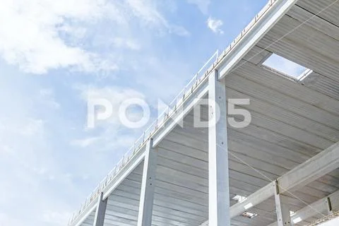 Unfinished tall concrete edifice, skeleton Stock Photos