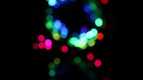 Unfocus light background or defocused light from glowing strip of lights Stock Footage 157716397