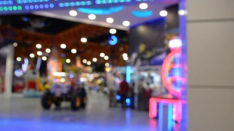 Unfocused blurry light carousel background.  Видео 102191323