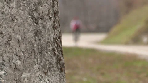 Unfocused cyclists Stock Footage 32317677