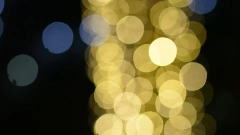 Unfocused lights on palm tree at evening	 스톡 동영상 163079391