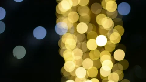 Unfocused lights on palm tree at evening	 스톡 동영상 163079397