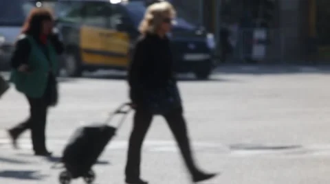 Unfocused pedestrians Stock Footage 56773705