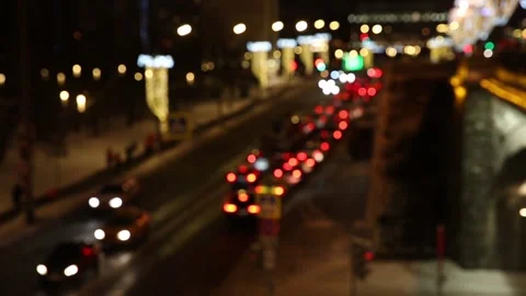 Unfocused road traffic Stock Footage 88432504