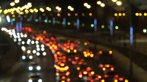 Unfocused traffic lights Stock Footage 83372185