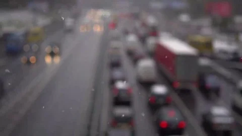 Unfocused view on traffic jams Stock Footage 69254099