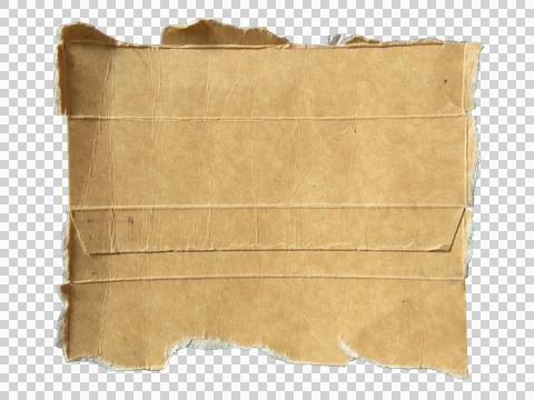 Unfold torn rectangular shape brown box packaging isolated on white background 스톡 사진