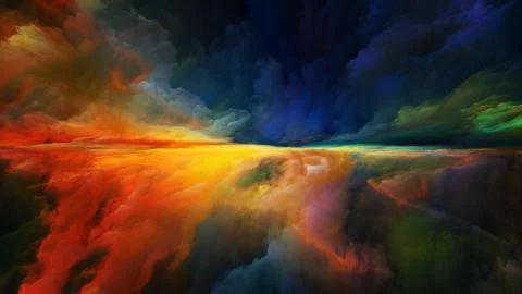 Unfolding of Abstract Landscape Stock Illustration