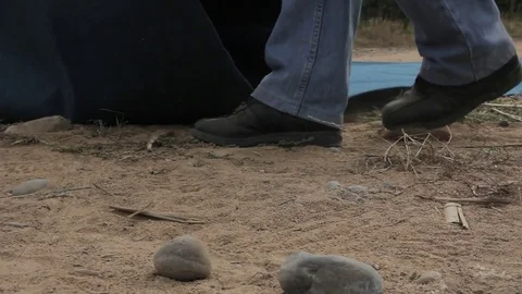 Unfolding carpet Stock Footage 77051140