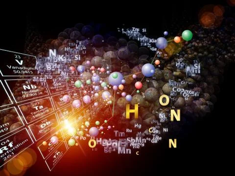 Unfolding of Chemical Elements 스톡 일러스트