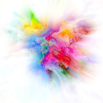 Unfolding of Color Splash Explosion Stock Illustration