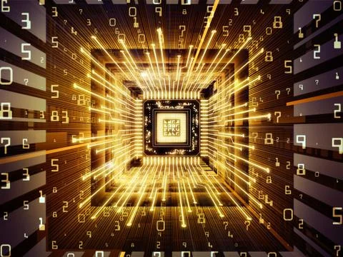 Unfolding of Computer CPU Stock Illustration