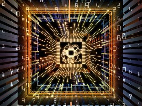 Unfolding of Computer CPU イラスト素材