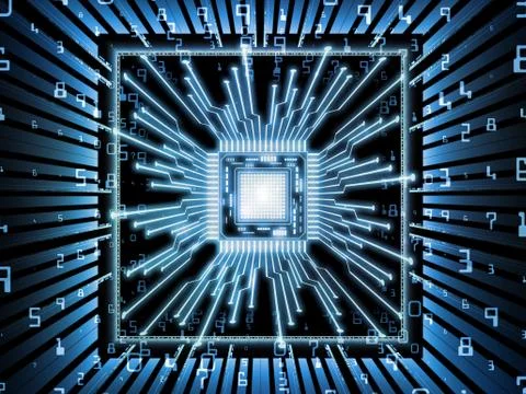 Unfolding of Computer CPU Stock Illustration