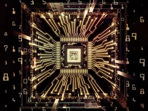 Unfolding of Computer CPU Stock Illustration