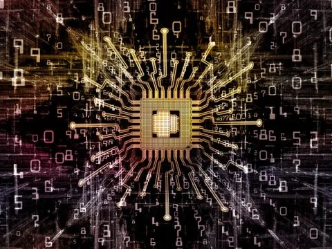 Unfolding of Digital Processor Stockillustratie