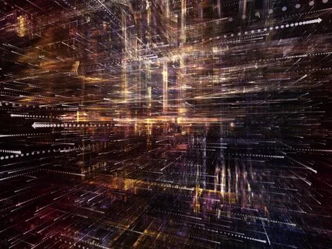 Unfolding of Digital World Stock Illustration