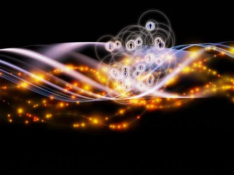 Unfolding of Dynamic Network Stock Illustration