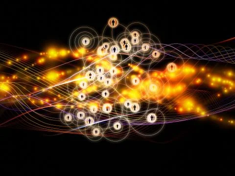 Unfolding of Dynamic Network 스톡 일러스트