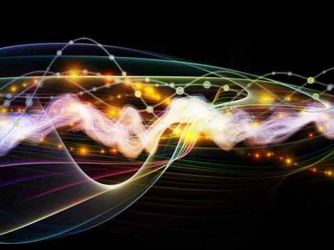 Unfolding of Dynamic Network 스톡 일러스트