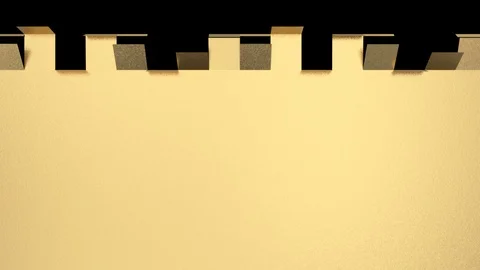 Unfolding gold elements from bottom to top - isolated on black + alpha (FULL HD) Video stock 94729429