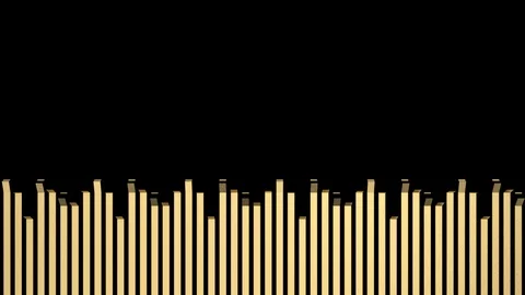 Unfolding gold elements with gap inbetween - bottom to top, + alpha (FULL HD) 動画素材 94728985