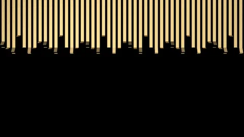 Unfolding gold elements with gap inbetween - top to bottom, + alpha (FULL HD) Vídeos de archivo 94734645