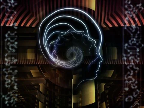 Unfolding of Human Technology Stock Illustration