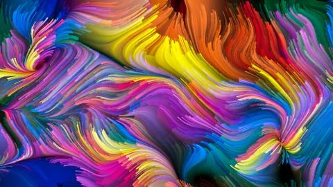 Unfolding of Liquid Color Free Stock Illustration