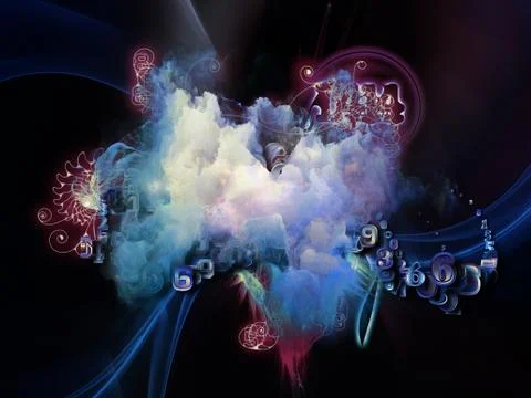 Unfolding of Math Visualization Stock Illustration
