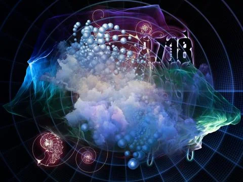 Unfolding of Math Visualization Stock Illustration