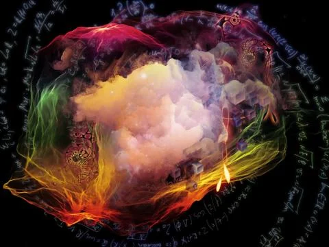 Unfolding of Math Visualization Stock Illustration