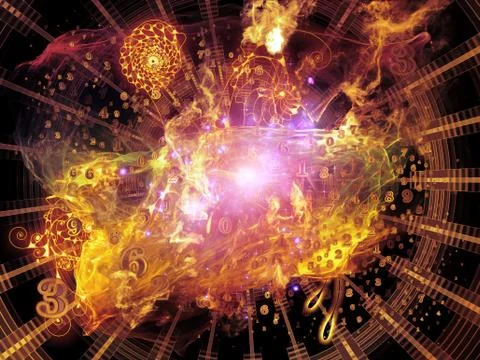 Unfolding of Math Visualization Stock Illustration