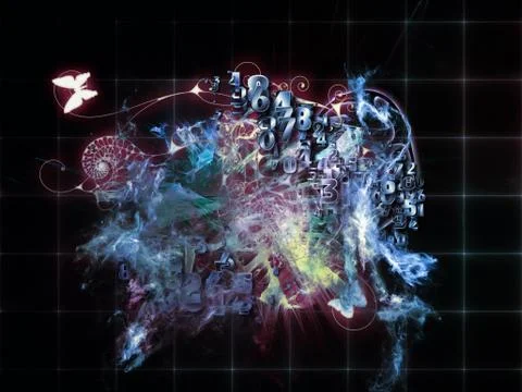Unfolding of Math Visualization Stock Illustration