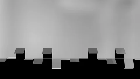 Unfolding metal elements - top to bottom - on black, alpha included (4K) Vídeos de archivo 102338177