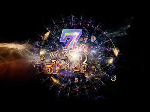 Unfolding of Numbers 스톡 일러스트