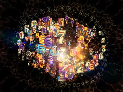 Unfolding of Numbers Stock Illustration