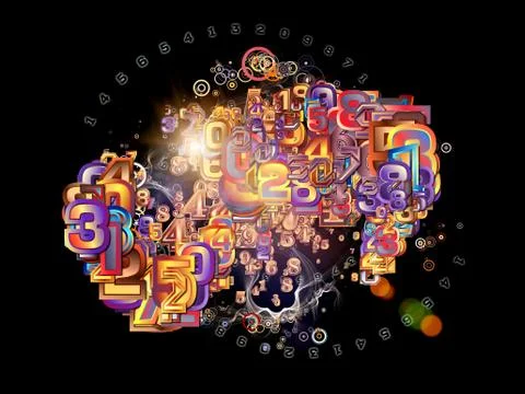 Unfolding of Numbers Stock Illustration