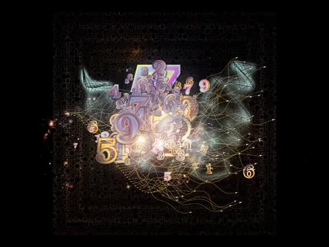 Unfolding of Numbers Stock Illustration
