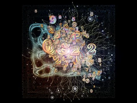 Unfolding of Numbers Stock Illustration